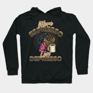 Cute Doxie Dachshund Ready for Morning with Expresso Hoodie